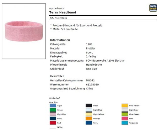 Schweißstirnband 5cm breit - schweißstirnband, 5,5cm