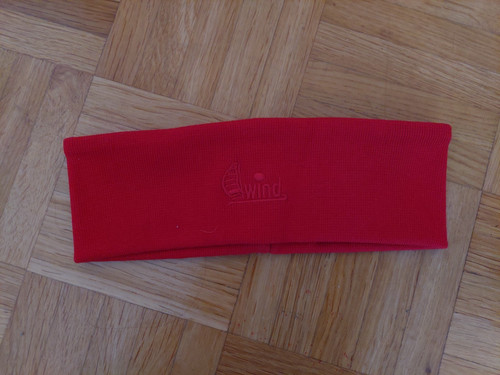 Rotes strick stirnband mit - strick-stirnband,